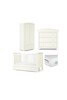 Mia 4 Piece Cotbed with Dresser Changer, Wardrobe, and Premium Dual Core Mattress Set - White image number 1